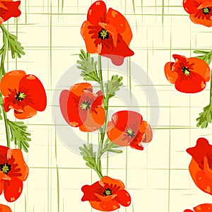 Red poppies Easily editable vector image abstract vector eps 10 handmade