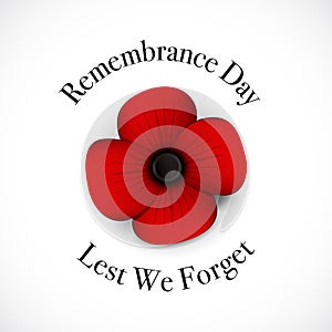 Red poppy remembrance day photo