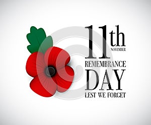 Red poppy remembrance day