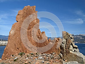 Red porphyry rocks, Arbatax, Sardinia, Italy