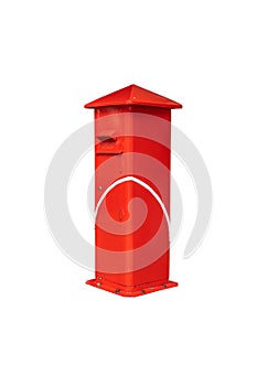 Red post box,isolated on white background with clipping path