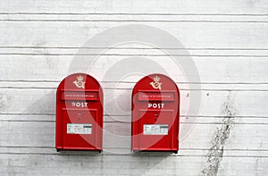 Red post boxes photo