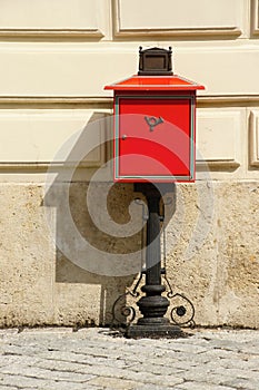 Red postbox in Sopron