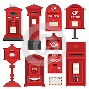 Red Postboxes and Letterboxes Icons