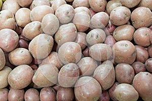 Red potatoes on display