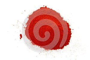 Red powder on white