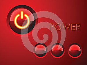 Red power button