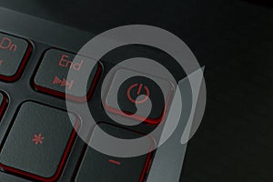 The red power button on keyboard laptop image