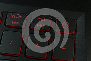 The red power button on keyboard laptop image