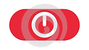 Red Power Button Slider Icon Vector Graphic, vector design Generative AI