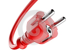 Red power plug and electric cable