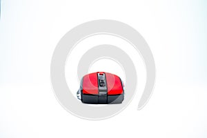 Red Precision: Stylish Mouse on White photo