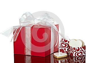 Red Present Valentines Cookies In Heart Gift Box