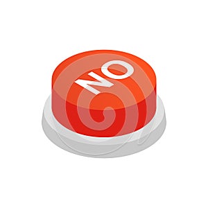 Pressbutton NO icon, isometric 3d style