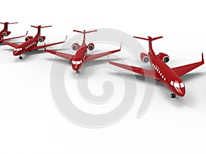 Red private jet fleet