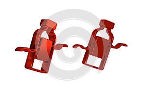 Red The problem of pollution of the ocean icon isolated on transparent background. The garbage, plastic, bags on the sea