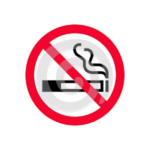 Red prohibition no smoking sign. Forbidden sign don`t smoke.