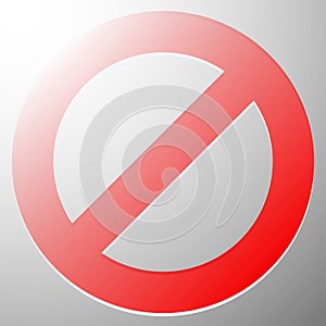 Red prohibition, restriction sign - Rejection, closed, no entrance, stop sign, icon
