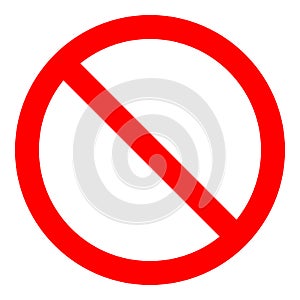 Red prohibition sign. Not allow icon. Vector Illustration