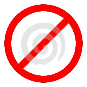 Red prohibition sign. Not allow icon. Vector Illustration