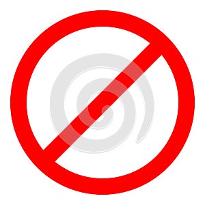 Red prohibition sign. Not allow icon. Vector Illustration photo