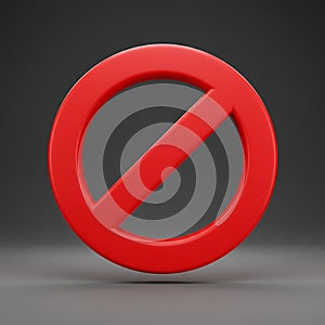 3D Prohibition Sign Icon â Forbidden Round Red Warning Symbol Vector Illustration