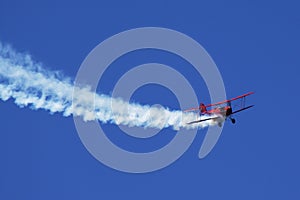 Red propeller Plane