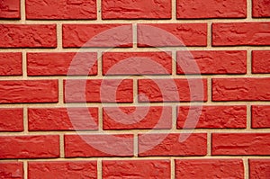 Red pseudo-brick wall