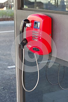 Red public telephone