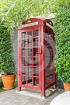 Red public telephone booth