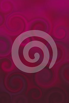 Red-purple background, decorative swirl pattern of red and violet