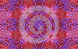 Red and Purple Beaded Abstract Background Kaleidoscope