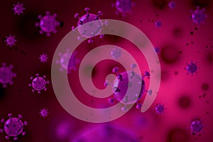 Red and purple coronavirus disease COVID-19 infection medical illustration. photo
