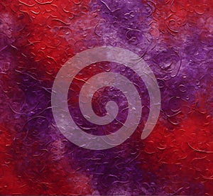 Red purple embroided painting texture