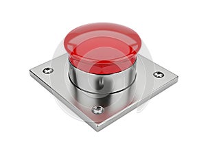 Red push button switch isolated on transparent background