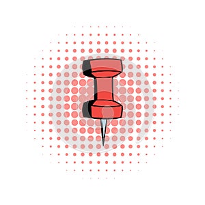 Red push pin comics icon