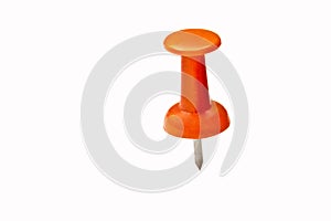 Red push pin isolated on white