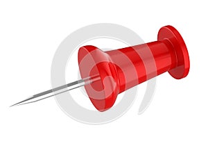 Red Push Pin Isolated