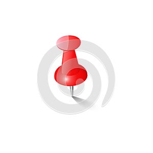 Red push pin Thumbtack Top view