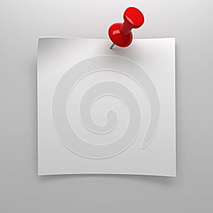 Red pushpin and note