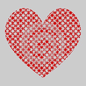 Red Puzzle Heart Pieces - JigSaw - Field Chess