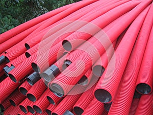 Red pvc pipes