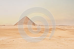 Red pyramid of Dahshur with blue sky in Giza, Egypt