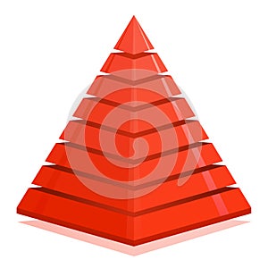 Red pyramid design element