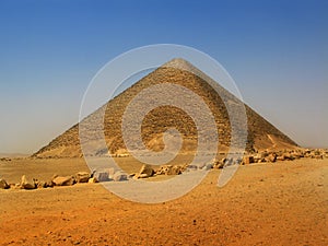 Red pyramid of Sneferu at Dahshur, Cairo, Egypt