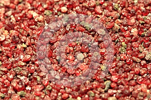 Red pyrope minerals (garnet)