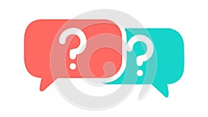 Red Question Mark Speech Bubbles Vector, vector design Generative AI