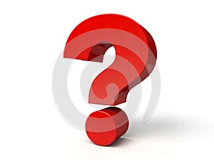 Red Question Mark on White Background