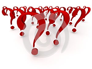 Red question marks group