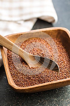 Red quinoa seeds.